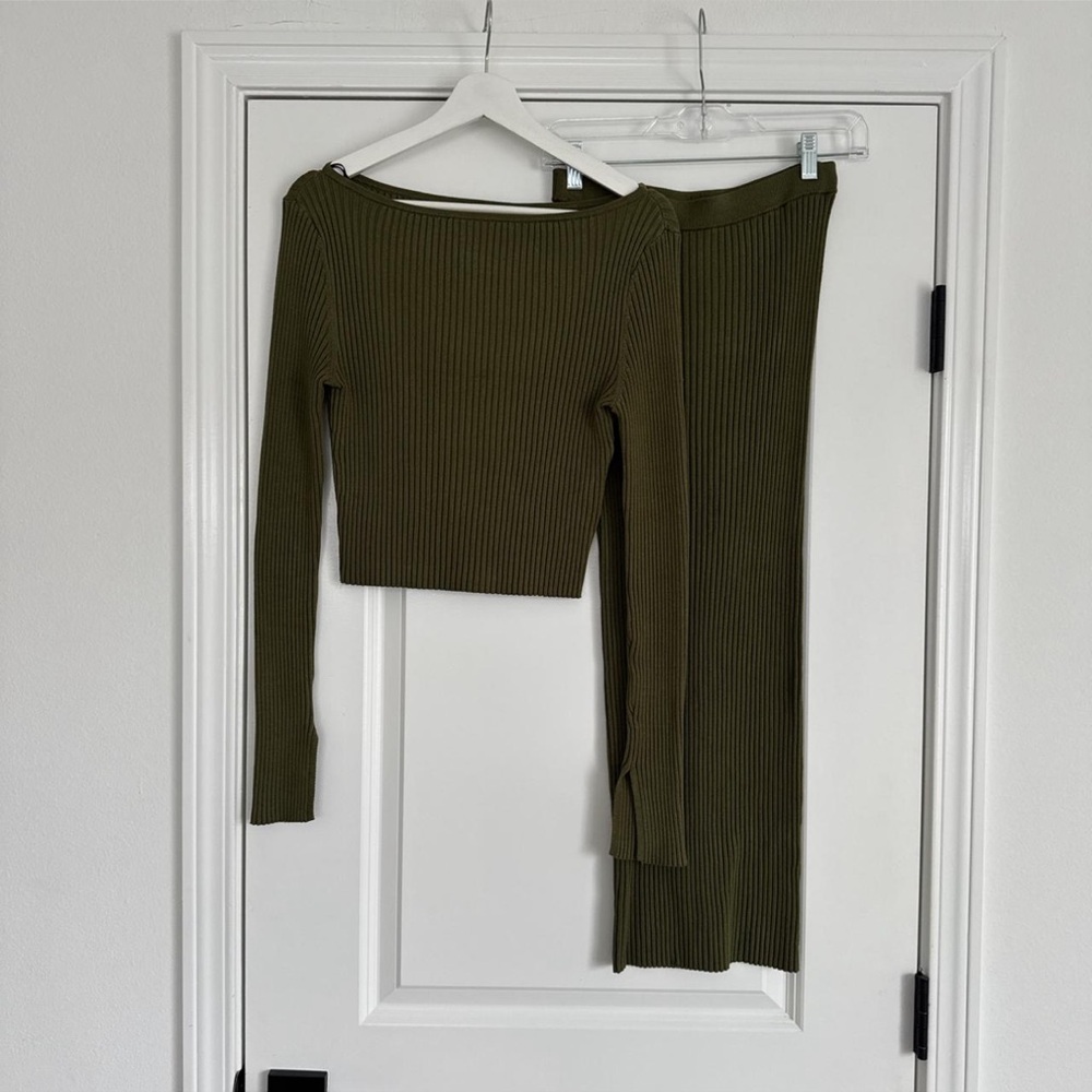Olive Green Ribbed H&M Set